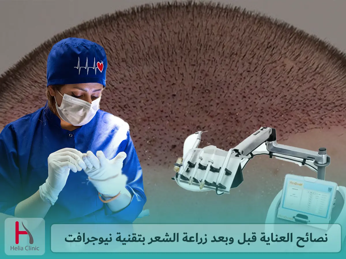 نصائح العناية قبل وبعد زراعة الشعر بتقنية نيوجرافت