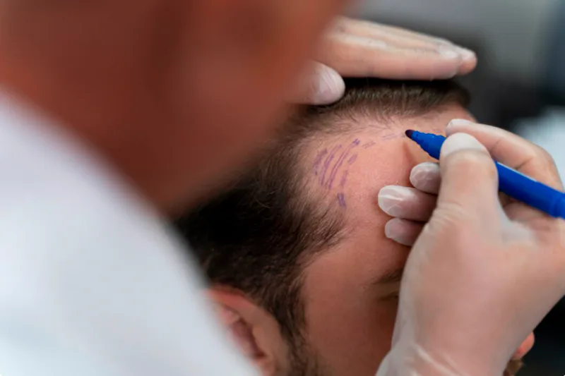 Unshaven no-shave hair transplant in Dubai at Helia Clinic with discreet natural results.