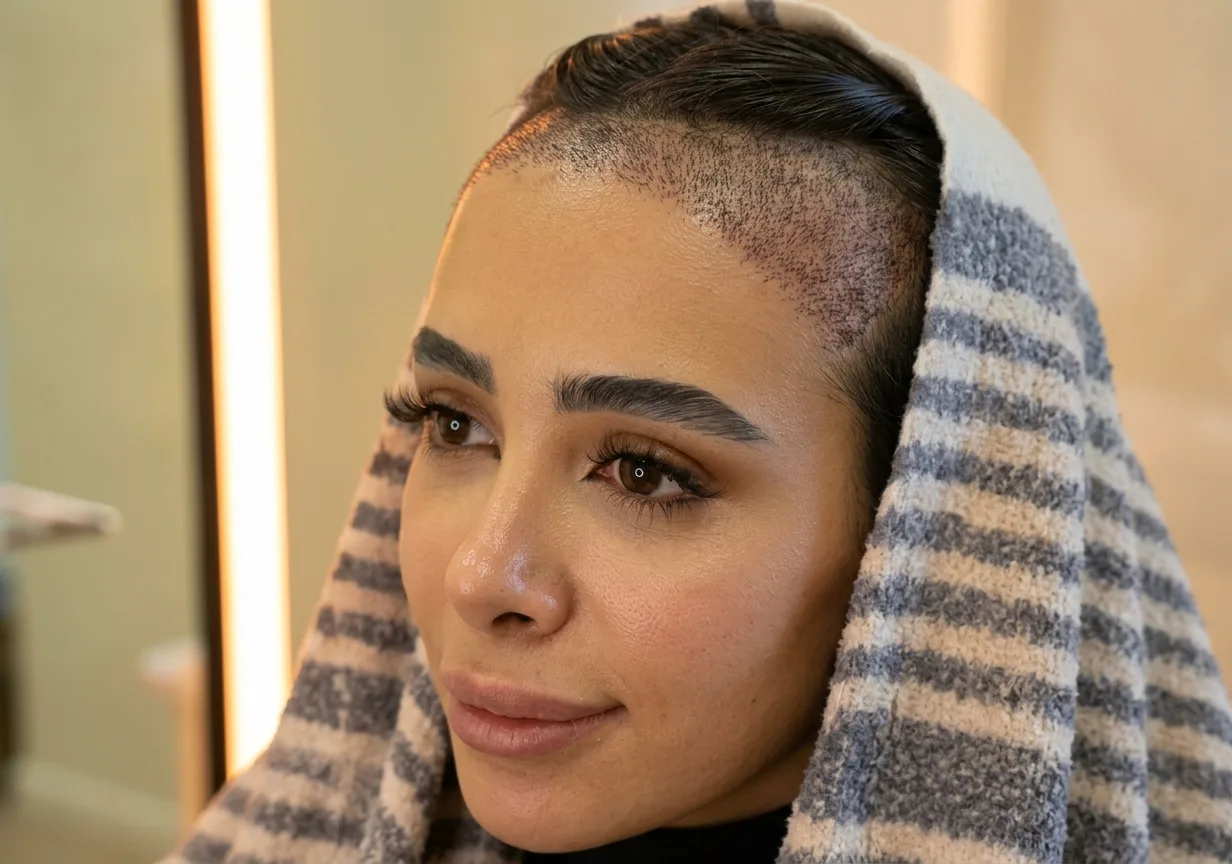 Hairline transplant in Dubai at Helia Clinic — natural frontal hairline restoration with personalized planning.