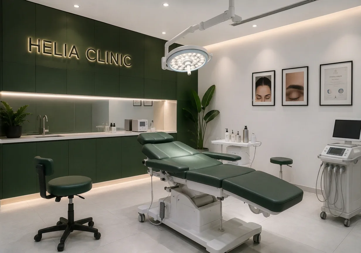 Helia Clinic Dubai treatment room for hairline restoration.