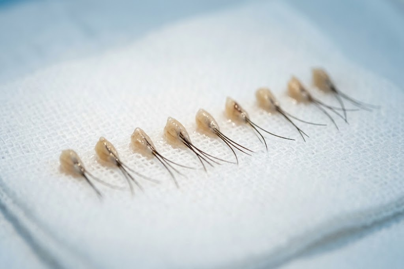 Hair Transplant Grafts Extracted from the Donor Area