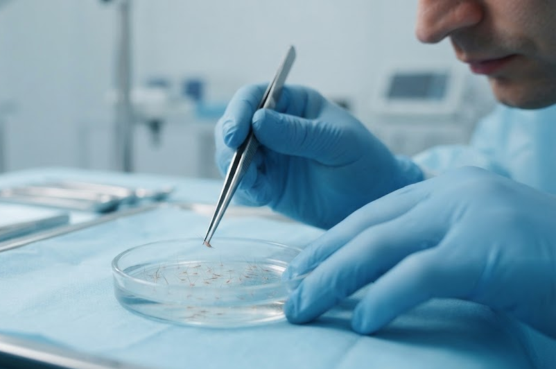 Careful handling of hair grafts during transplant