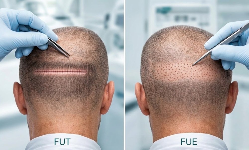 researching FUE vs FUT success rate,