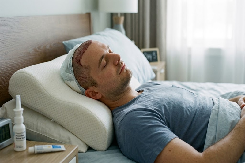 sleep normally after hair transplant