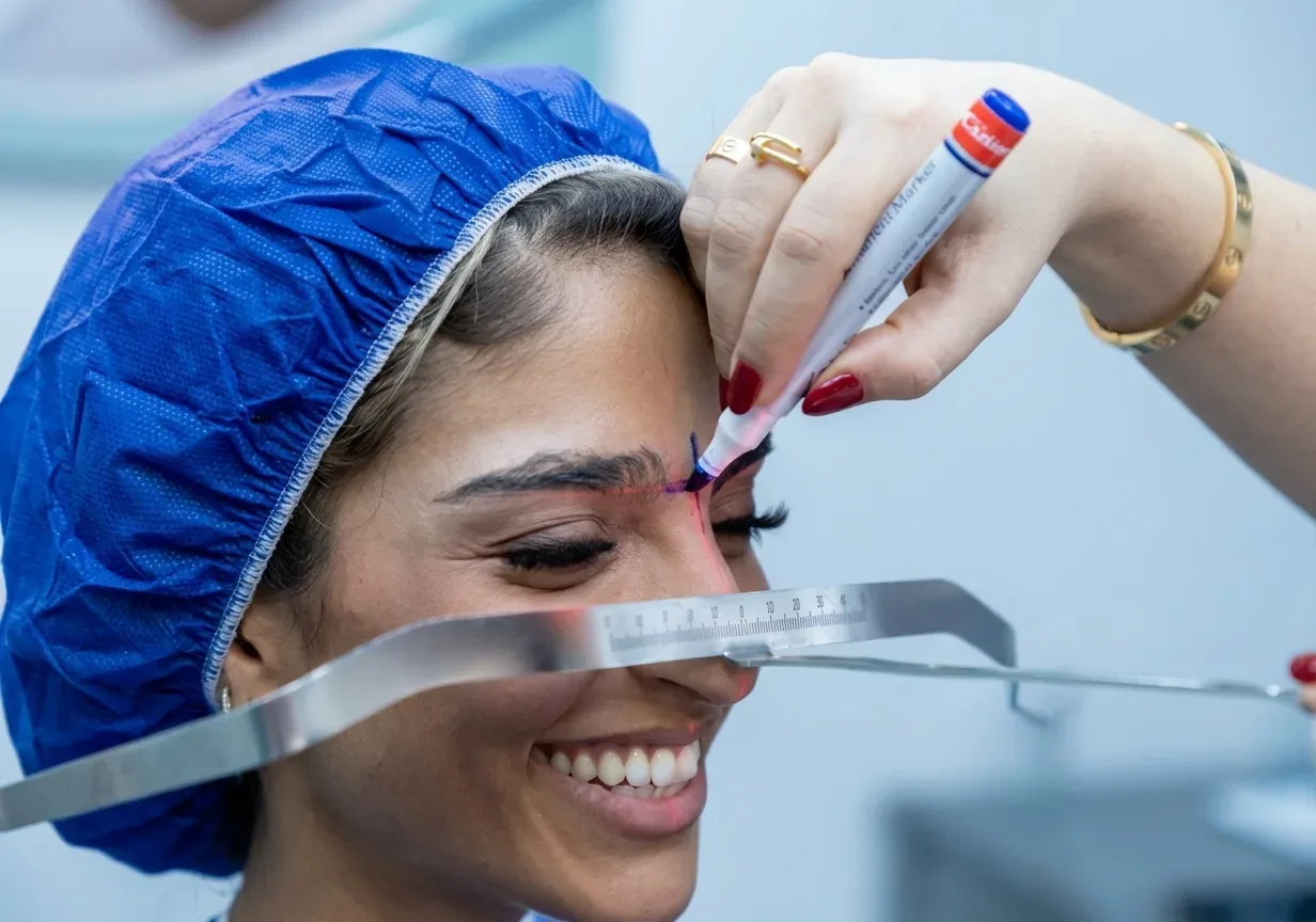 Eyebrow transplant design and mapping at Helia Clinic Dubai