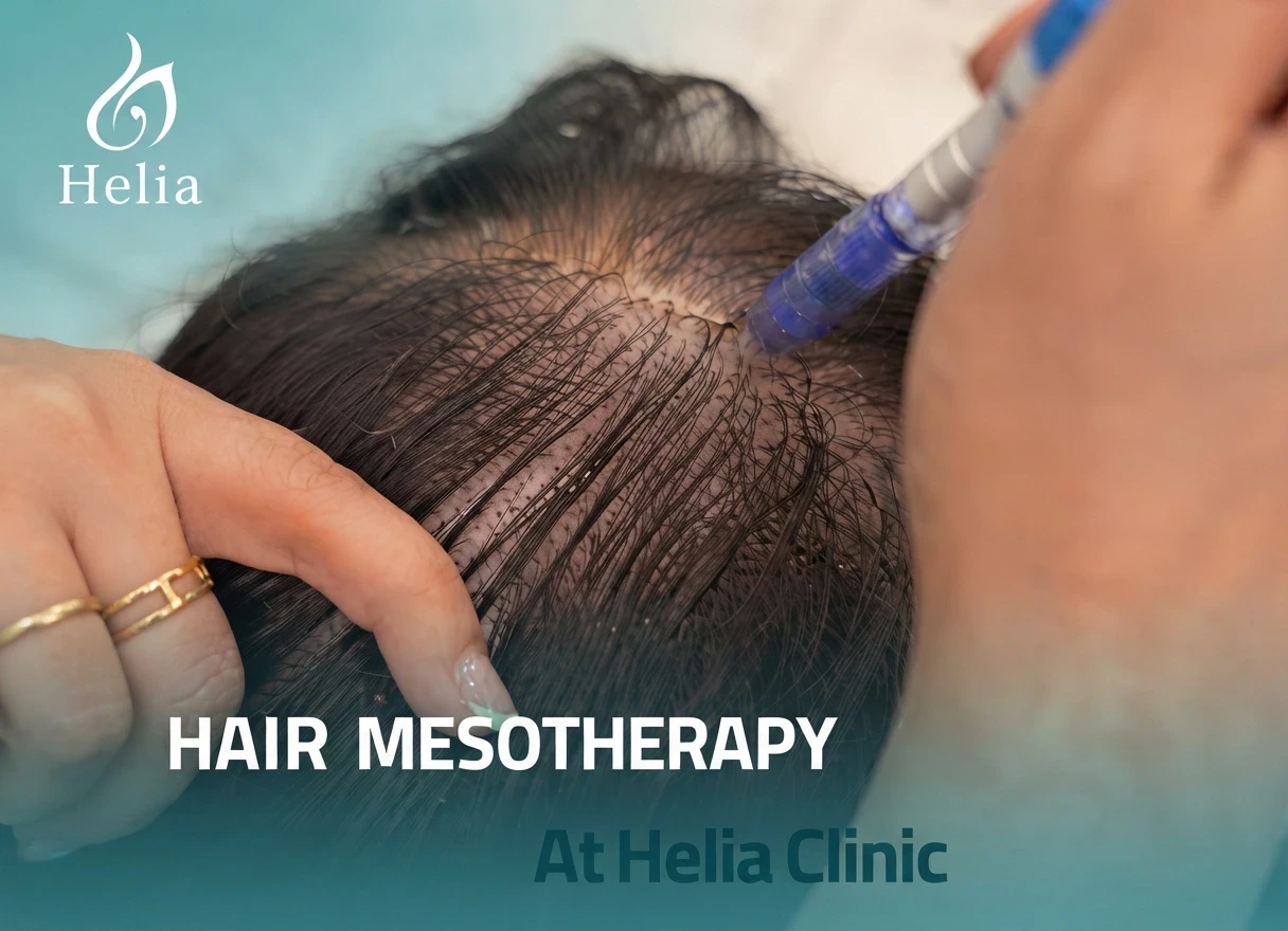 Hair mesotherapy treatment procedure for thinning hair at Helia Clinic