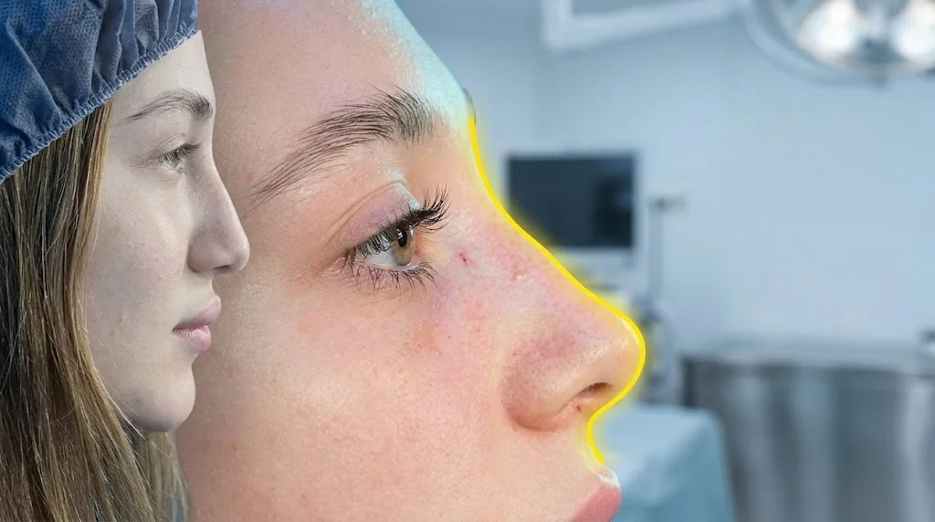 Rhinoplasty nose surgery profile planning at Helia Clinic Dubai.