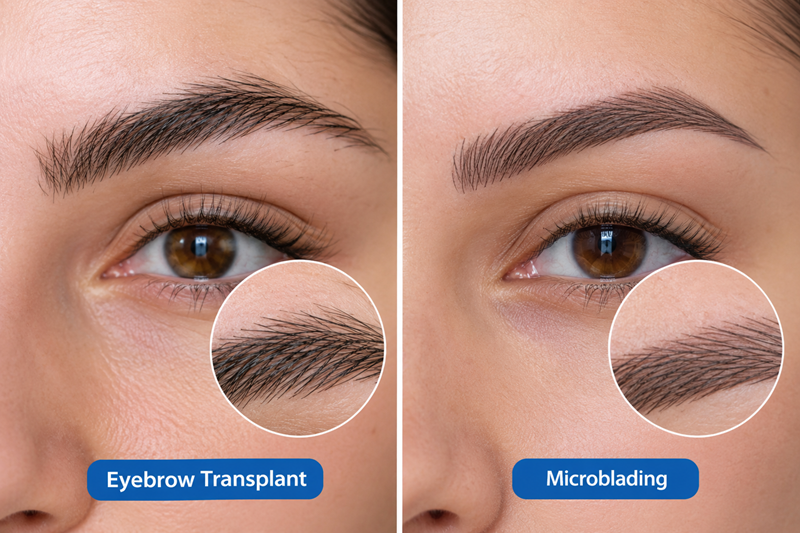 Eyebrow transplant vs microblading tools