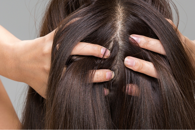 Female hair strands