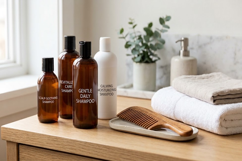 Sulfate-free shampoo for sensitive scalp after hair transplant