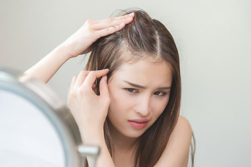 Hair transplant candidate with thinning hair