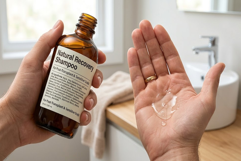 Shampoo ingredients for post-transplant scalp care