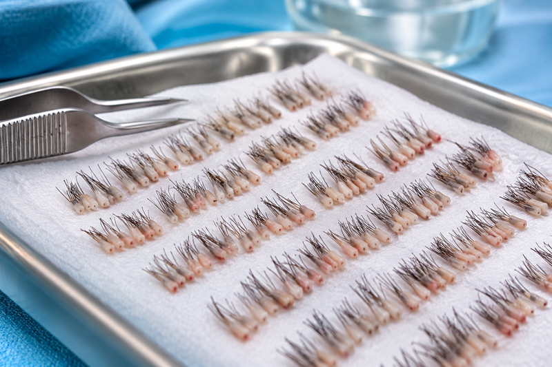 Hair grafts for crown restoration