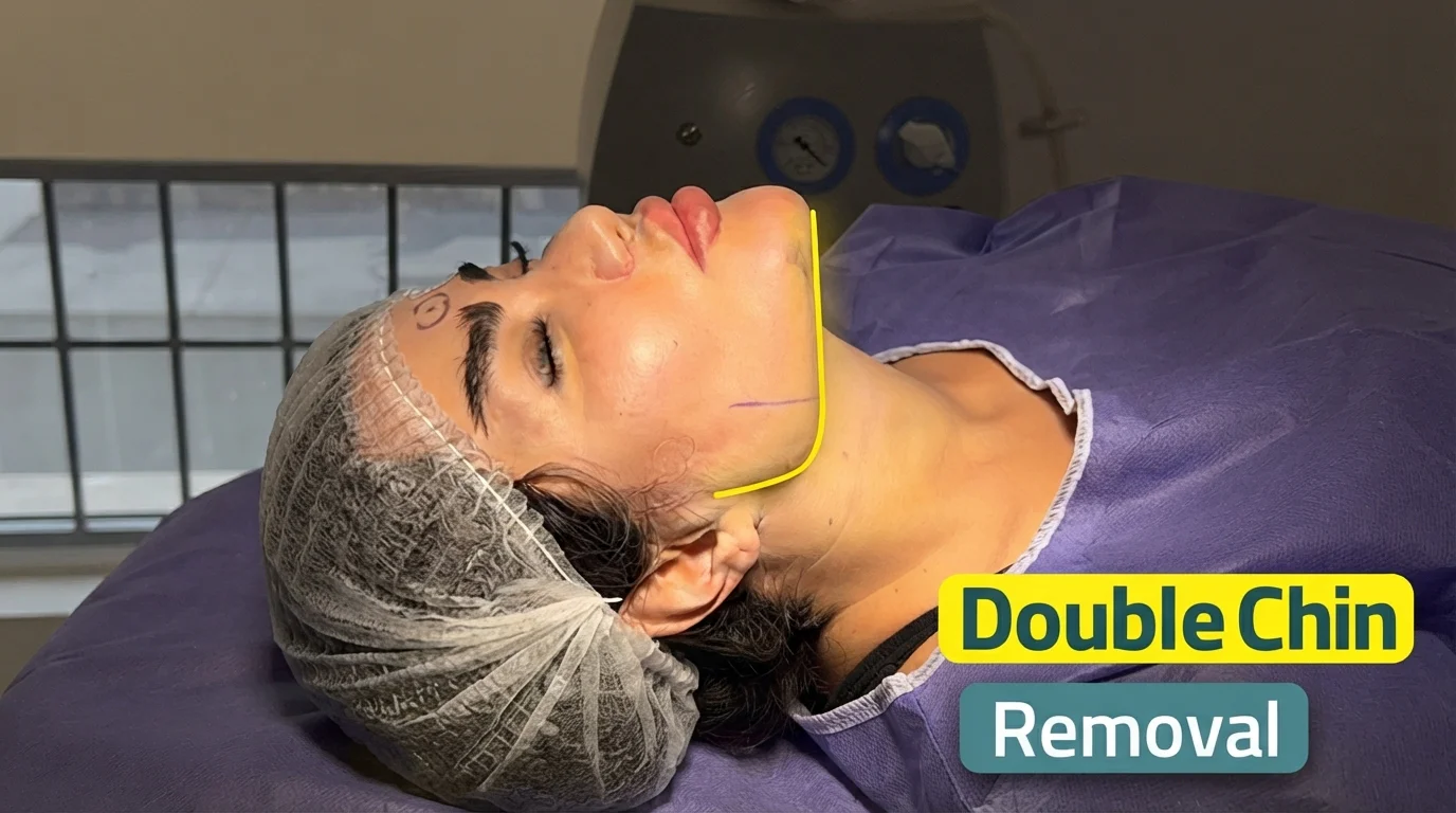 Double chin removal treatment at Helia Clinic Dubai.